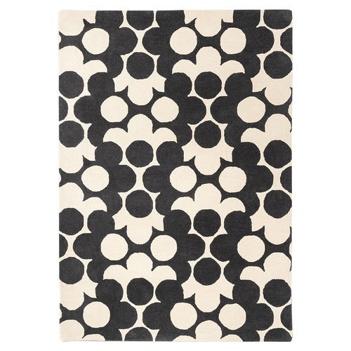 Slate Puzzle Flower Hand-Tufted Wool Rug