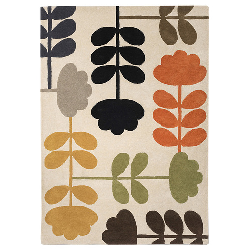 Multi-Colour Cut Stem Hand-Tufted Wool Rug