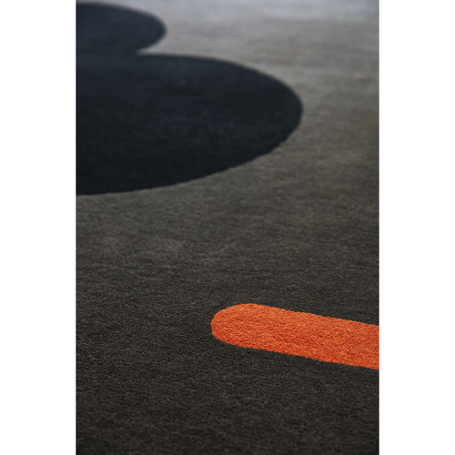 Graphite Geo Flower Hand-Tufted Wool Rug