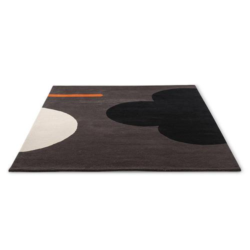 Graphite Geo Flower Hand-Tufted Wool Rug