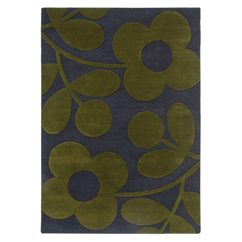 Marine Sprig Stem Hand-Tufted Pure New Wool Rug