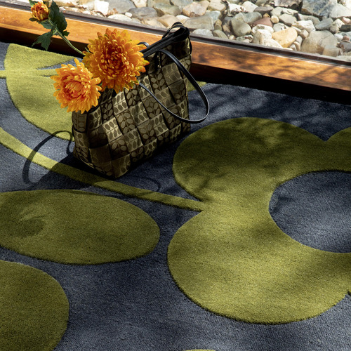 Marine Sprig Stem Hand-Tufted Pure New Wool Rug