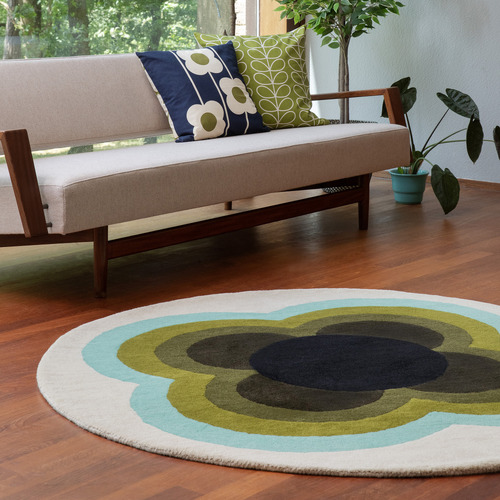 Sunflower Hand-Tufted Pure New Wool Round Rug
