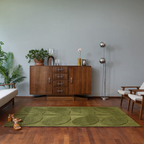 Fern Solid Stem Hand-Tufted Pure New Wool Rug