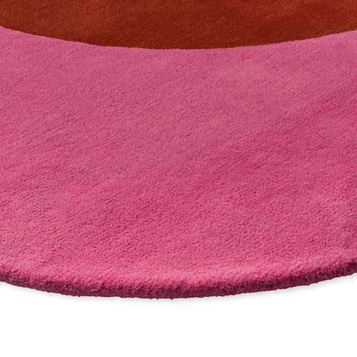 Pink Flower Spot Hand-Tufted Pure New Wool Rug
