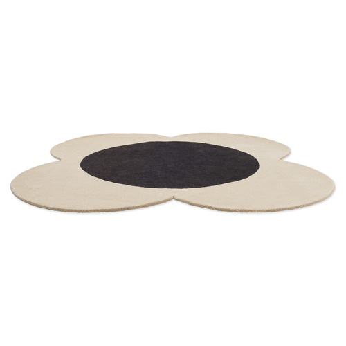 Ecru Flower Spot Hand-Tufted Pure New Wool Rug