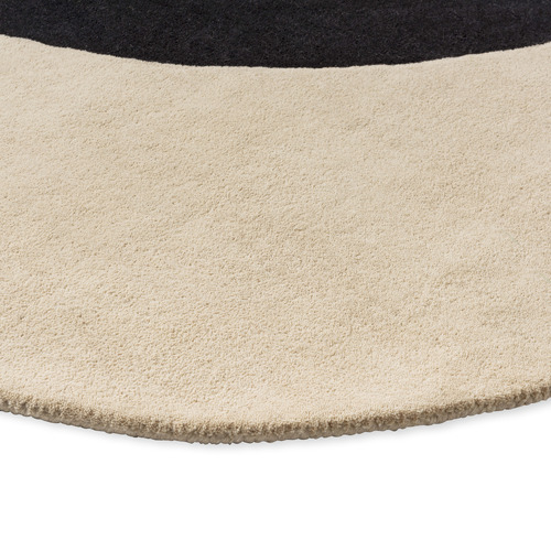 Ecru Flower Spot Hand-Tufted Pure New Wool Rug