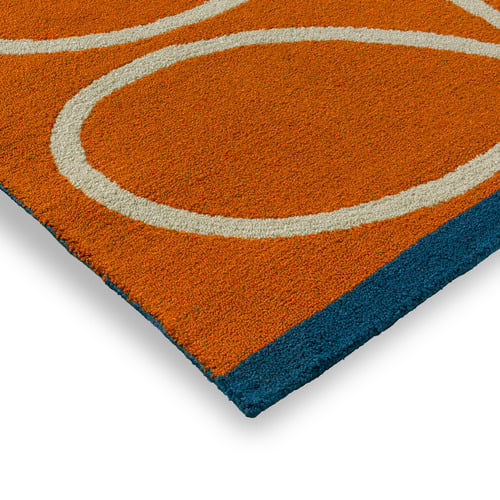 Orange Linear Stem Orange Outdoor Rug