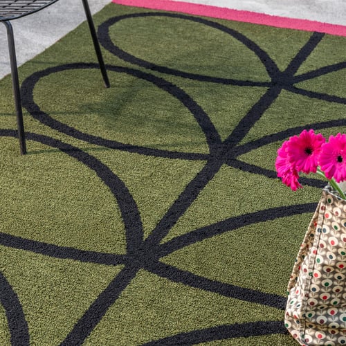 Olive Linear Stem Outdoor Rug