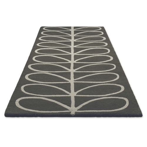 Slate Linear Stem Pure New Wool Round Runner