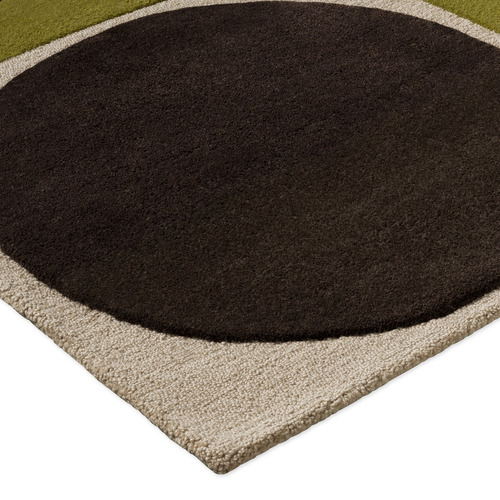 Walnut & Lichen Spot Square Hand-Tufted Pure New Wool Rug