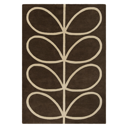 Walnut Linear Stem Hand-Tufted Pure New Wool Rug