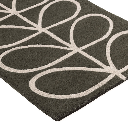 Slate Linear Stem Pure New Wool Round Runner