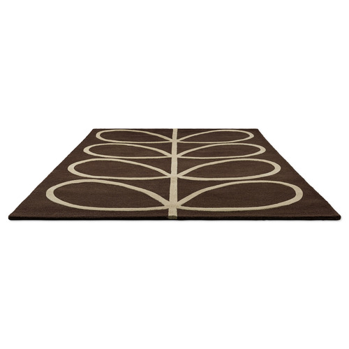 Walnut Linear Stem Hand-Tufted Pure New Wool Rug