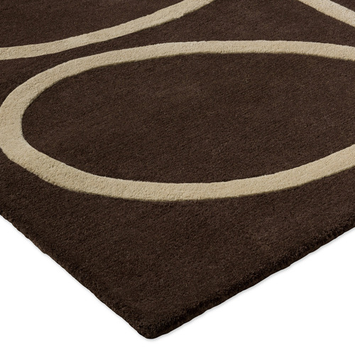 Walnut Linear Stem Hand-Tufted Pure New Wool Rug