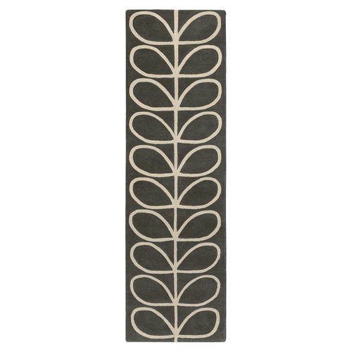 Slate Linear Stem Pure New Wool Round Runner