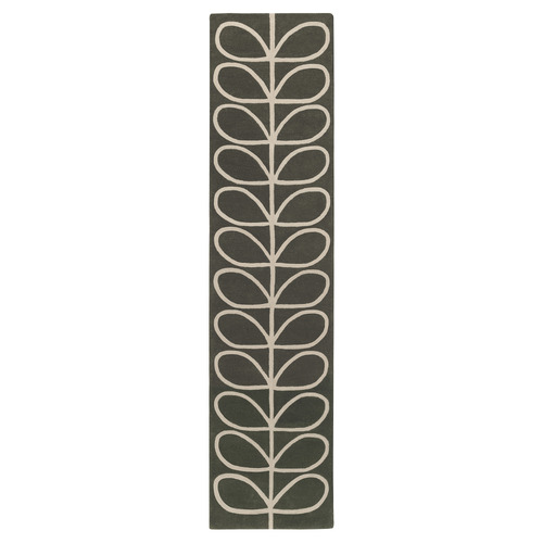 Slate Linear Stem Pure New Wool Round Runner