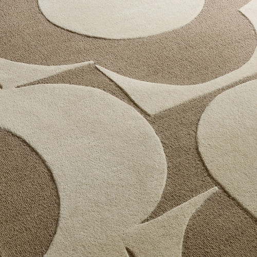 Mushroom & Ecru Prism Flower Hand-Tufted Pure New Wool Rug