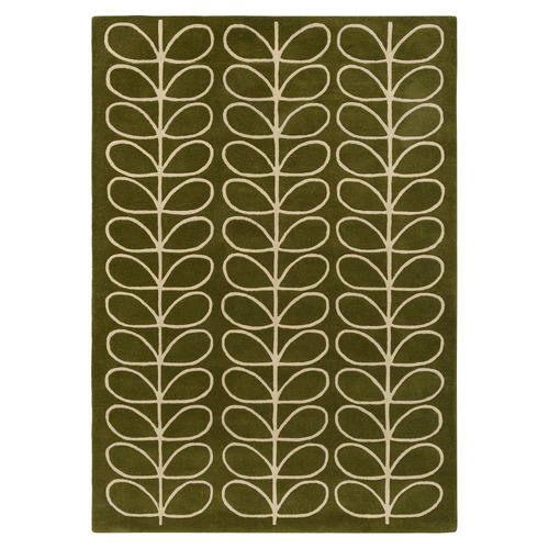 Olive Linear Stem Hand-Tufted Pure New Wool Rug