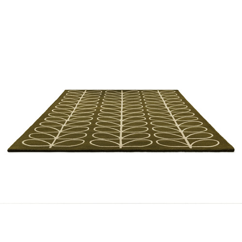 Olive Linear Stem Hand-Tufted Pure New Wool Rug