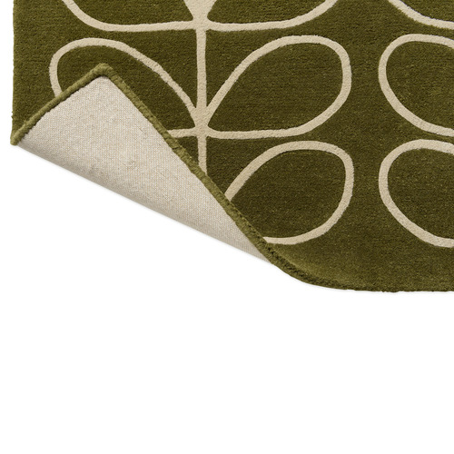 Olive Linear Stem Hand-Tufted Pure New Wool Rug