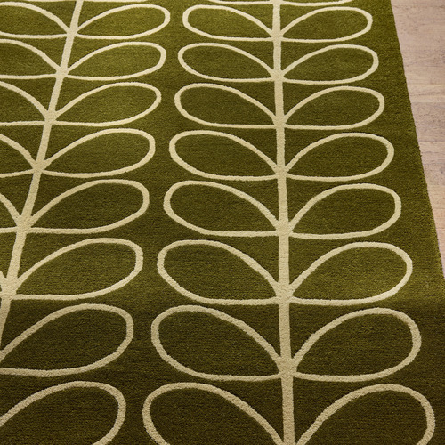 Olive Linear Stem Hand-Tufted Pure New Wool Rug