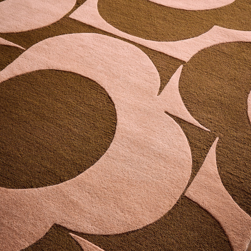 Pink &Terracotta Prism Flower Hand-Tufted Pure New Wool Rug