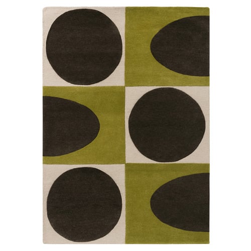 Walnut & Lichen Spot Square Hand-Tufted Pure New Wool Rug
