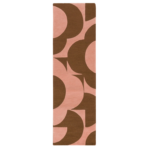 Pink &Terracotta Prism Flower Hand-Tufted Pure New Wool Runner