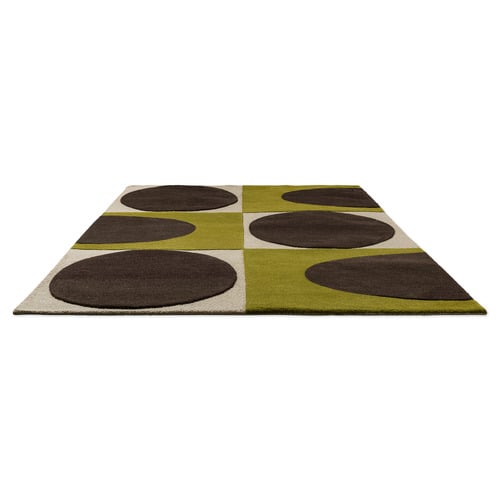 Walnut & Lichen Spot Square Hand-Tufted Pure New Wool Rug
