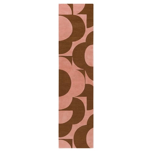 Pink &Terracotta Prism Flower Hand-Tufted Pure New Wool Runner