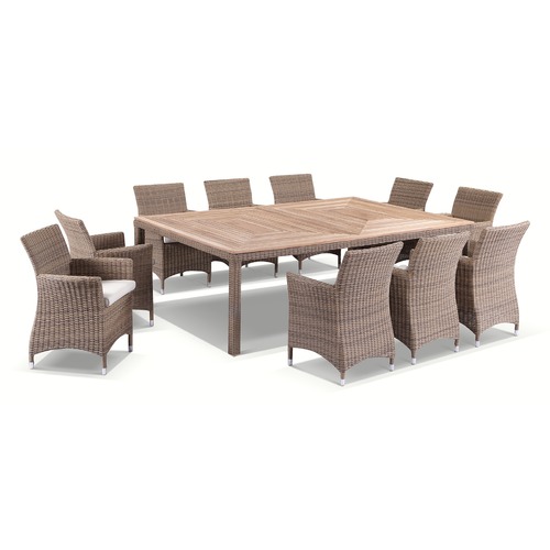 Isla 10 Seater Outdoor Pe Wicker Dining, 10 Seater Outdoor Dining Table