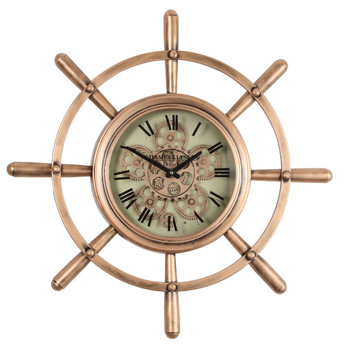 65cm Champs Elysees Nautical Wheel Wall Clock