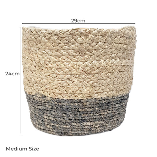 3 Piece Natural & Grey Hemsley Basket Set