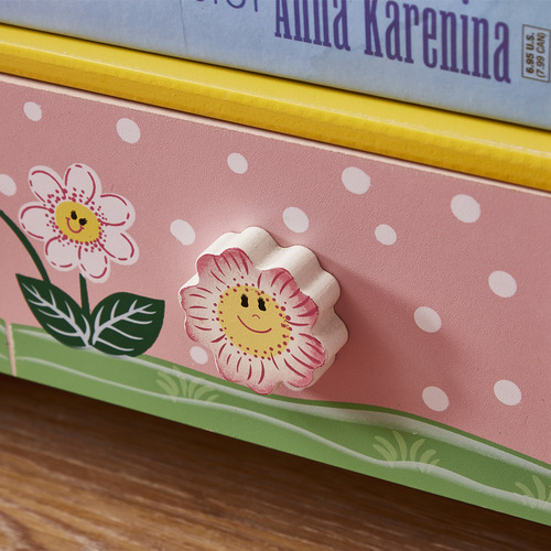 Hand Paint Wooden Flower Bookcase