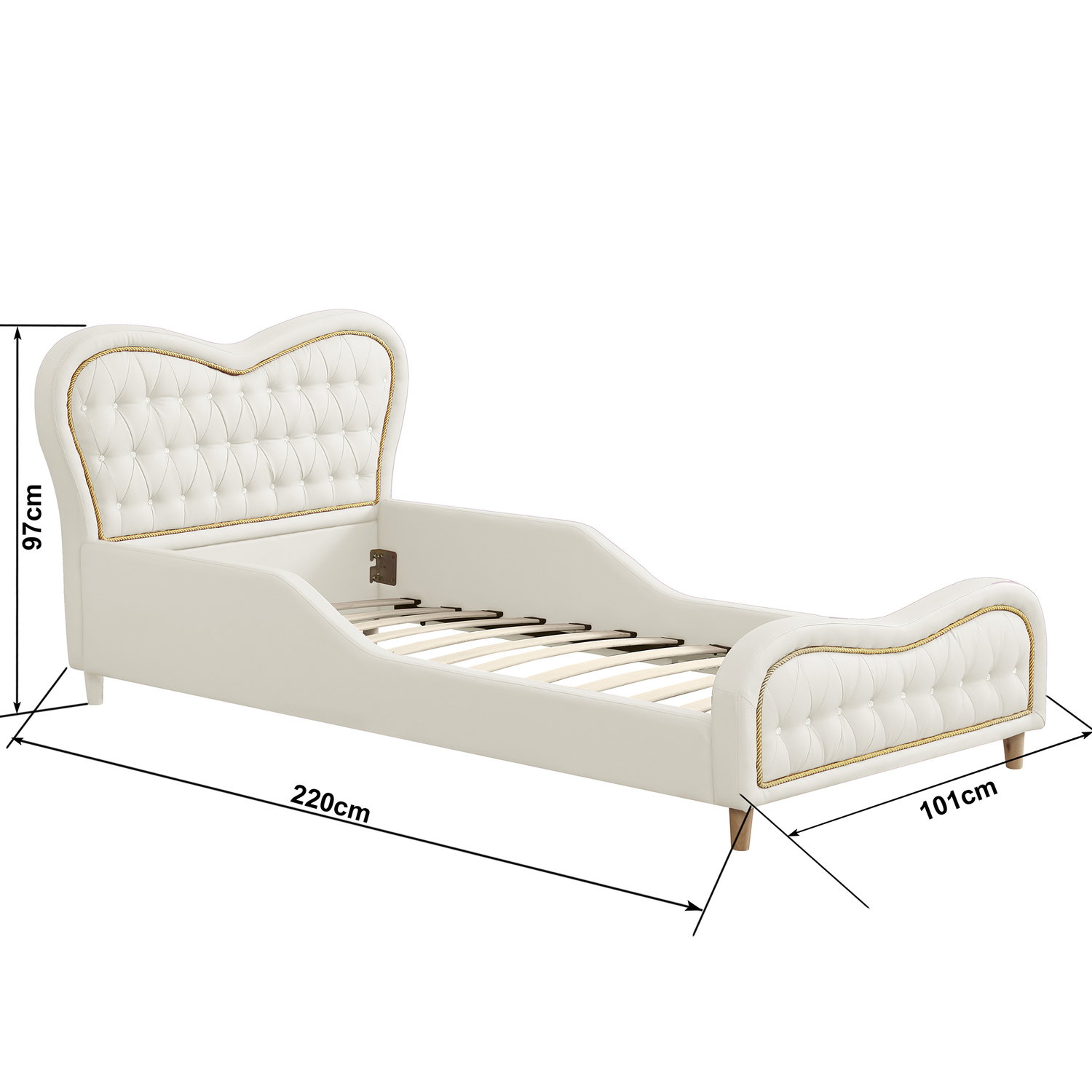 All 4 Kids Brooklyn Faux Leather Single Bed