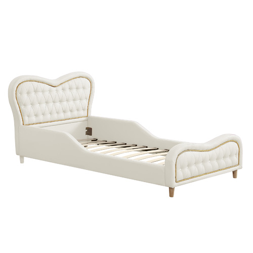 Project Kindy Furniture Princess Faux Leather Single Bed | Temple & Webster