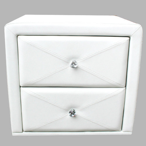 White Upholstered Bedside Table