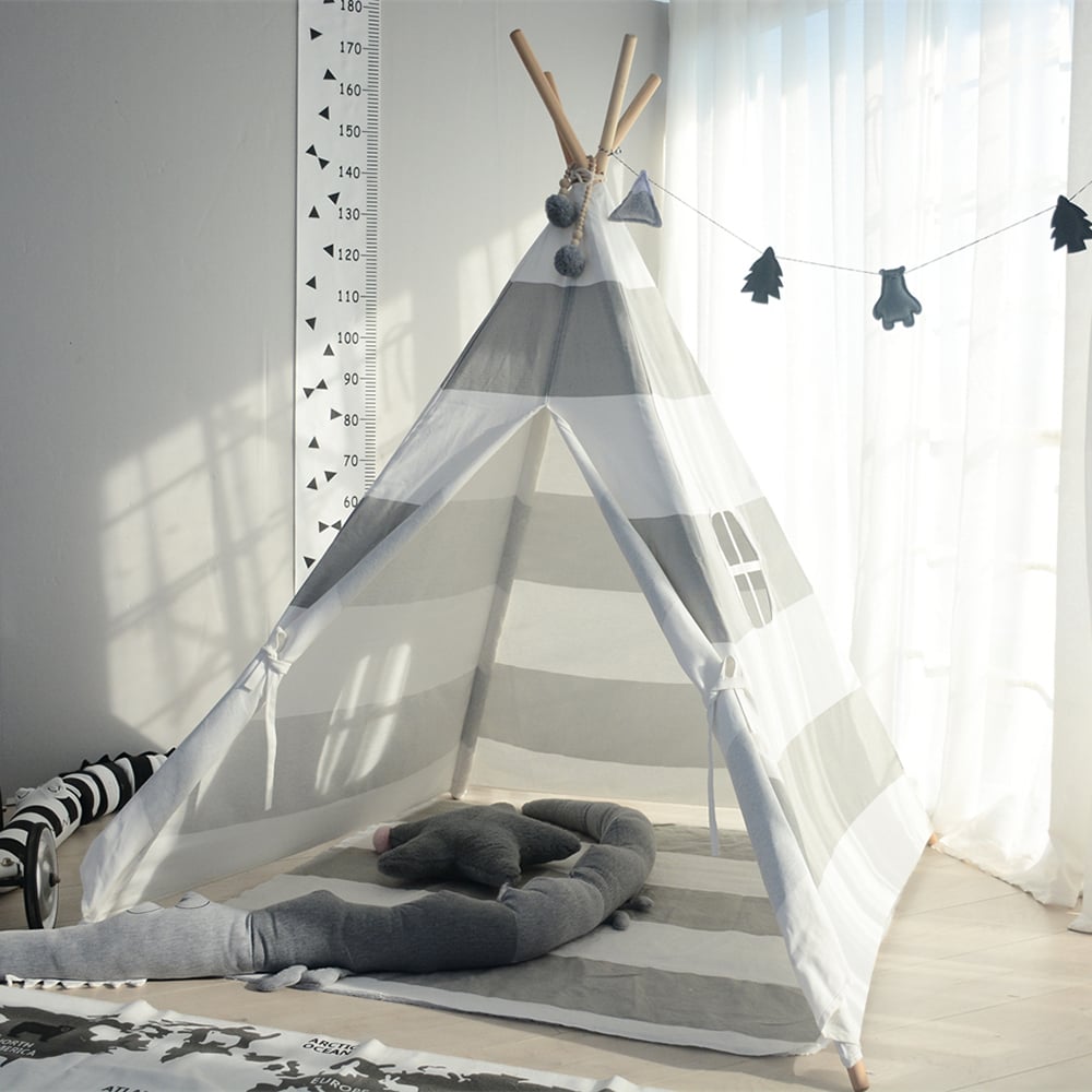 Large Cotton Canvas Pink Flower Square Kids' Teepee