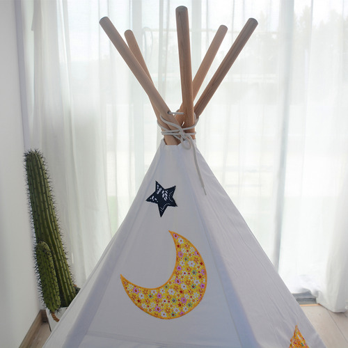 Large Cotton Canvas Elephant Pentagon Kids' Teepee