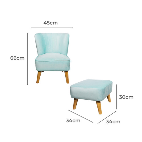 All 4 Kids 2 Piece Kinsley Armchair & Stool Set