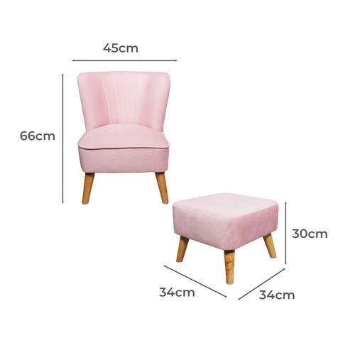 All 4 Kids 2 Piece Kinsley Armchair & Stool Set