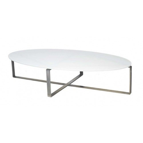 Lillia Oval Sapphire White Glass Coffee Table Temple Webster