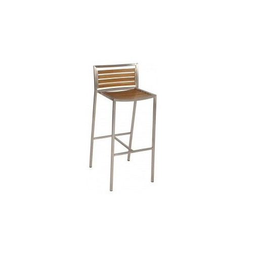 R V Living Plantation Teak Stainless Steel Bar Stool Reviews Temple Webster