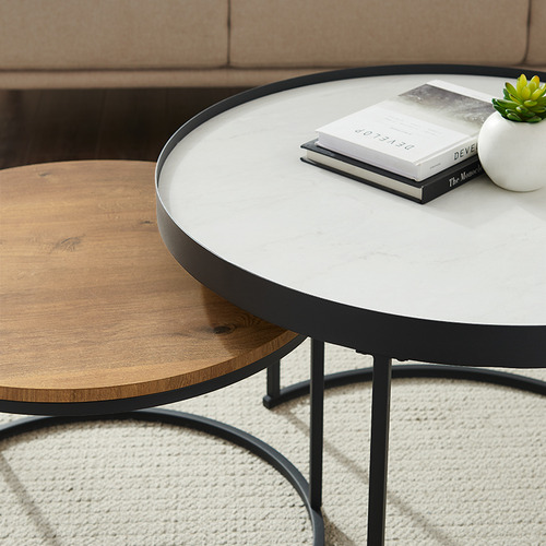 2 Piece Nesting Coffee Tables Set