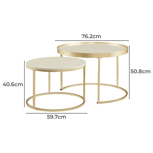 Monument Furniture 2 Piece Gaia Nesting Coffee Table Set | Temple & Webster