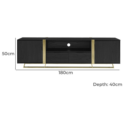 Monument Furniture Black & Gold Athena TV Unit | Temple & Webster