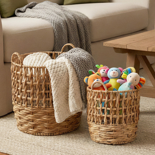 3 Piece Clement Woven Water Hyacinth Basket Set