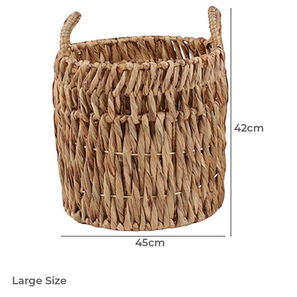 4 Piece Florence Woven Water Hyacinth Basket Set