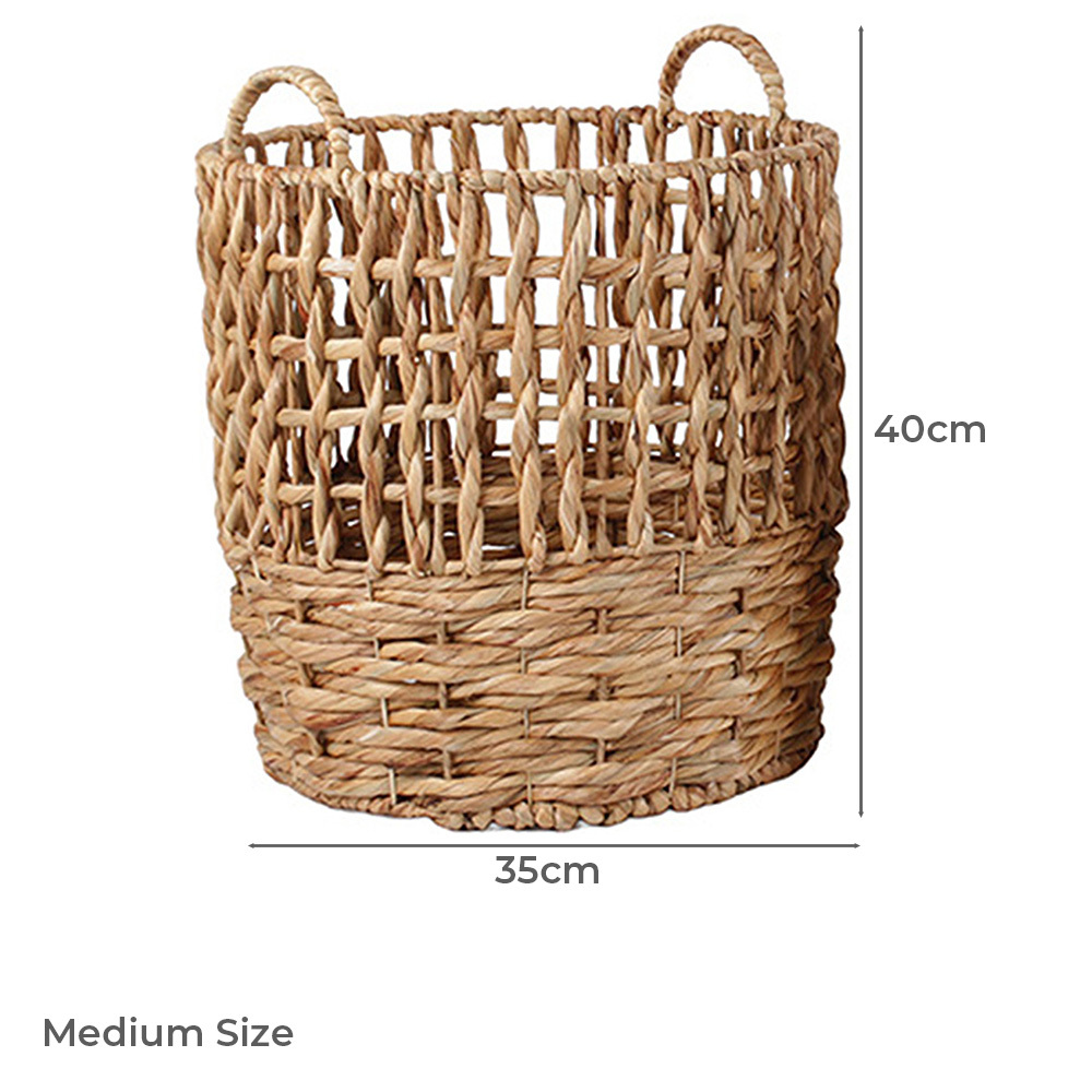 3 Piece Clement Woven Water Hyacinth Basket Set